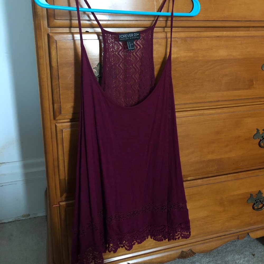 Plus Size Maroon Tank Top